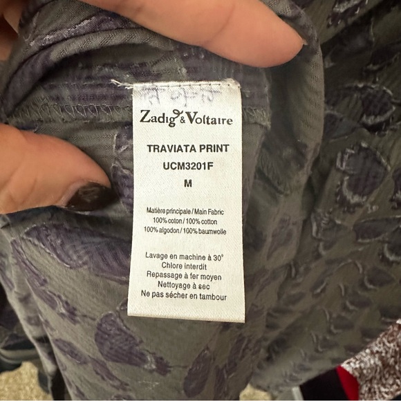 Zadig & Voltaire Traviata Butterfly Indie Sleaze Blouse Size Medium - Picture 5 of 6